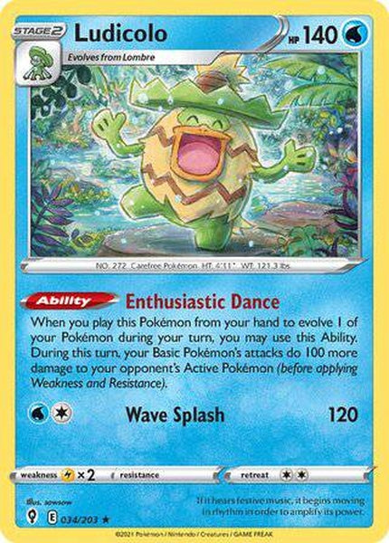 034/203 Ludicolo - Rare Holo - Collectible Madness
