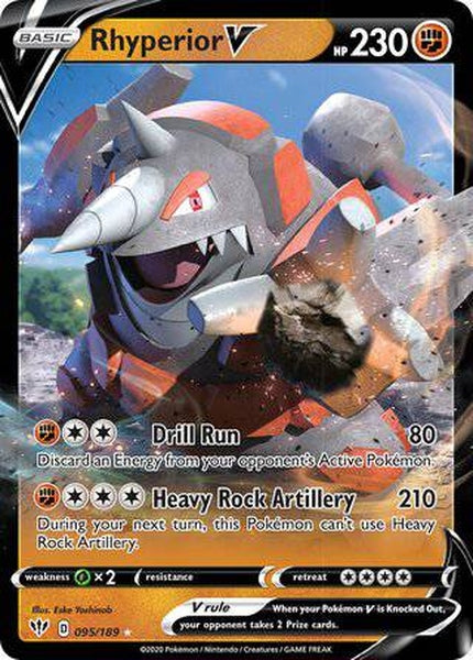 095/189 Rhyperior V - Rare Holo V - Collectible Madness