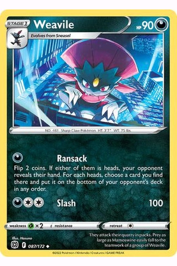 087/172 Weavile - Uncommon - Collectible Madness