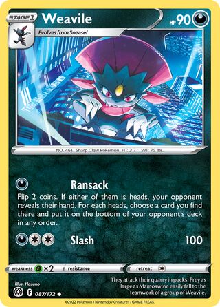 087/172 Weavile - Uncommon - Collectible Madness
