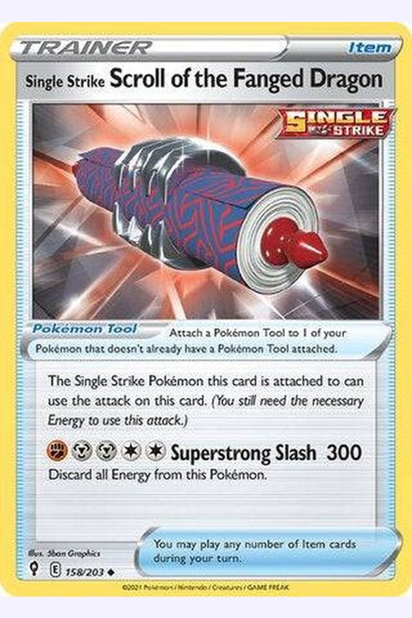 158/203 Single Strike Scroll of the Fanged Dragon - Uncommon Reverse Holo - Collectible Madness