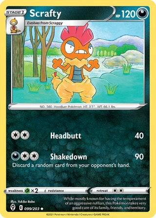 099/203 Scrafty - Uncommon Reverse Holo - Collectible Madness