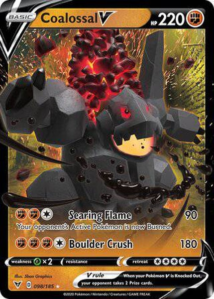 098/185 Coalossal V - Rare Holo V - Collectible Madness