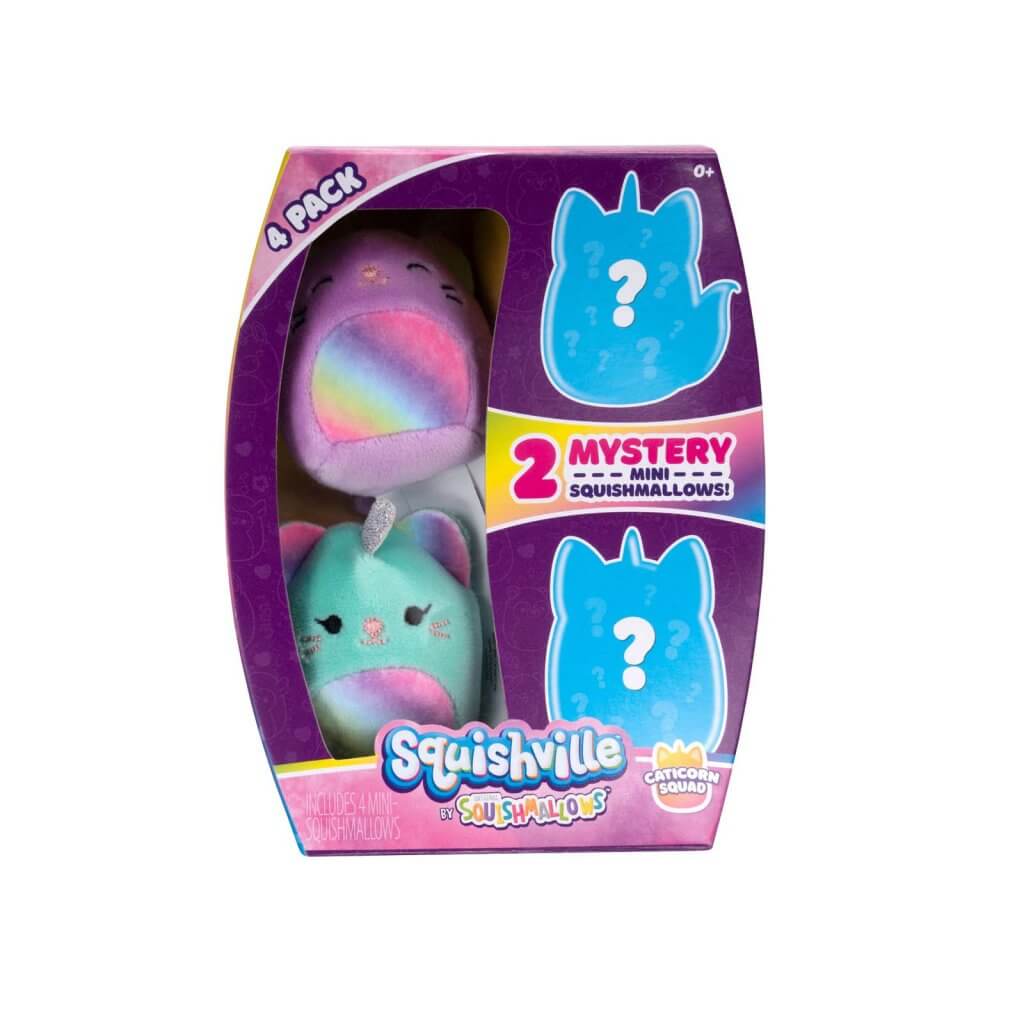 SQUISHMALLOWS SQUISHVILLE - Mini Plush (Squishville Mini Squishmallow 4 Pack)(Asst) - Collectible Madness