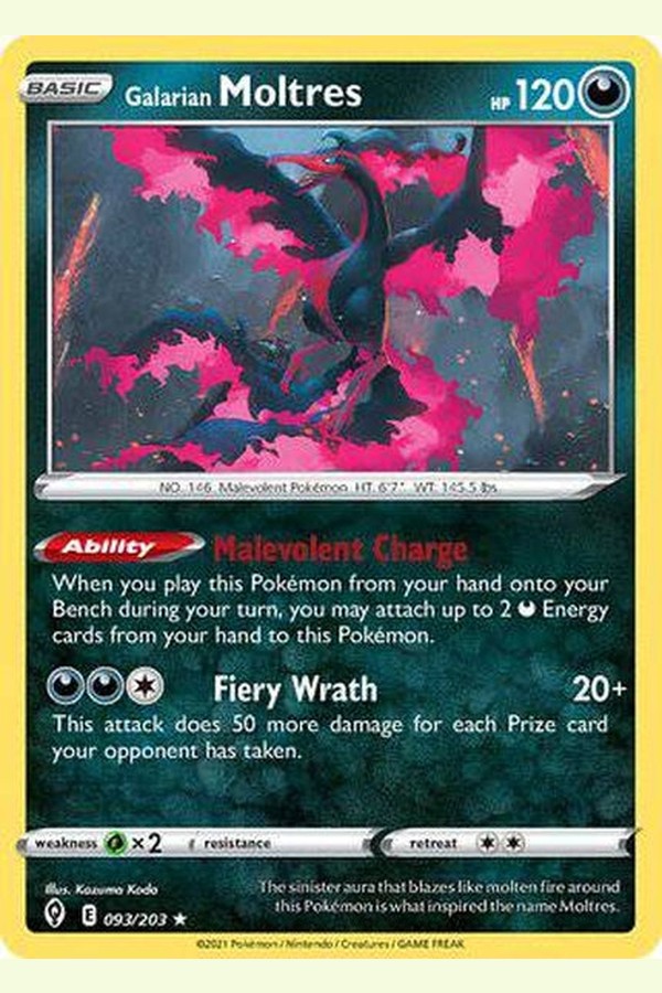 093/203 Galarian Moltres - Rare Holo - Collectible Madness