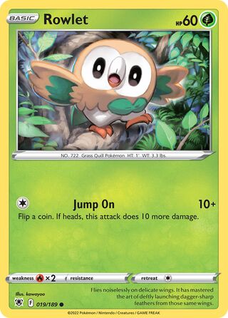 019/189 Rowlet - Common Reverse Holo - Collectible Madness