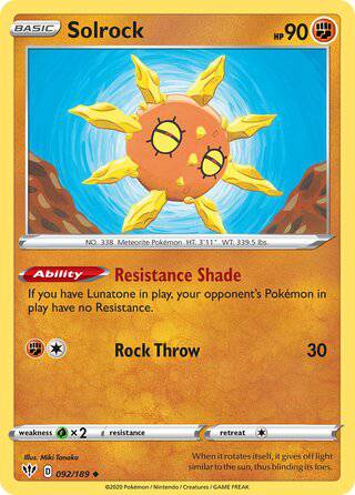 092/189 Solrock - Uncommon - Collectible Madness