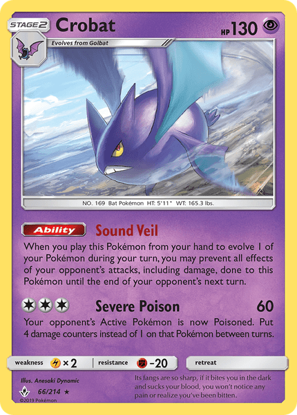 066 / 214 Crobat - Rare Holo - Collectible Madness