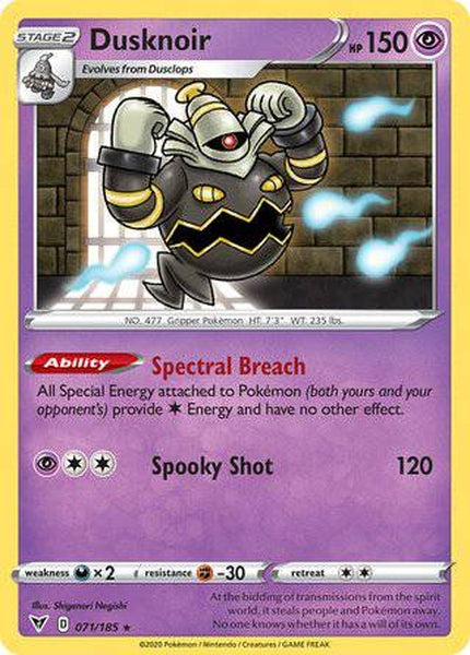 071/185 Dusknoir - Rare Holo - Collectible Madness