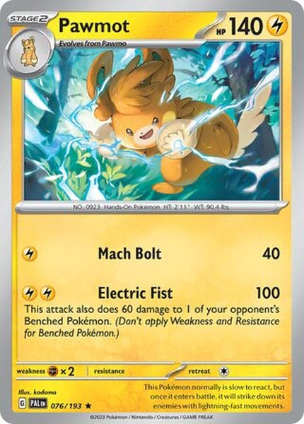 076/193 Pawmot - Rare Holo