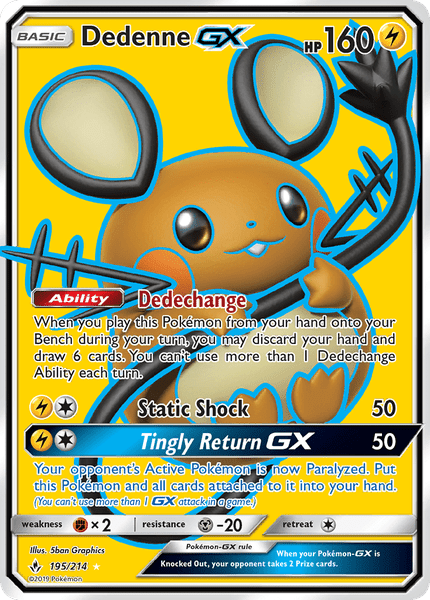 195 / 214 Dedenne-GX - Ultra Rare - Collectible Madness