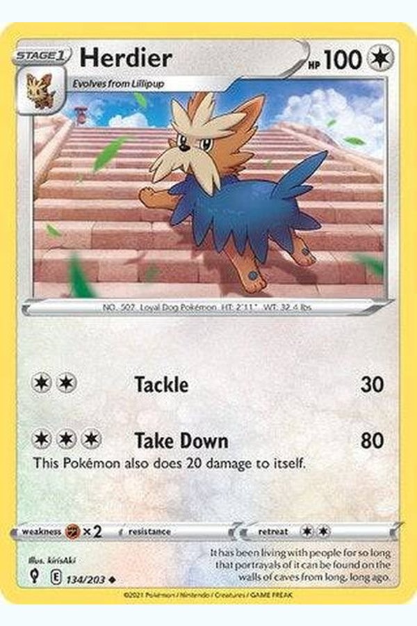 134/203 Herdier - Uncommon Reverse Holo - Collectible Madness