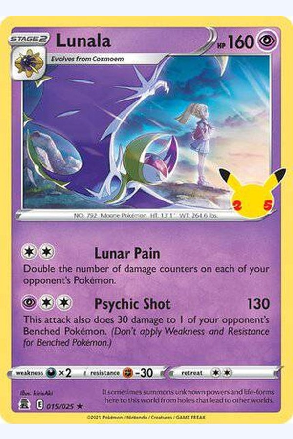 015/025 Lunala - Rare Holo - Collectible Madness