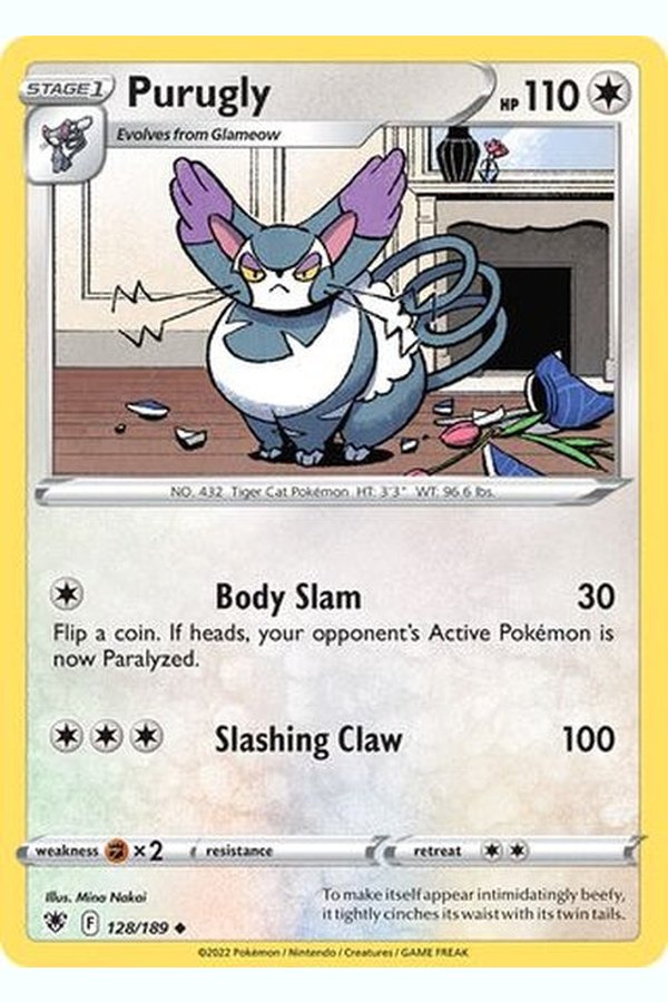 128/189 Purugly - Uncommon Reverse Holo - Collectible Madness