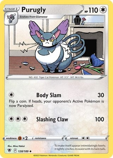 128/189 Purugly - Uncommon Reverse Holo - Collectible Madness