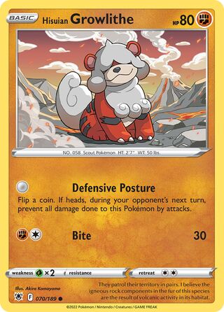 070/189 Hisuian Growlithe - Common - Collectible Madness