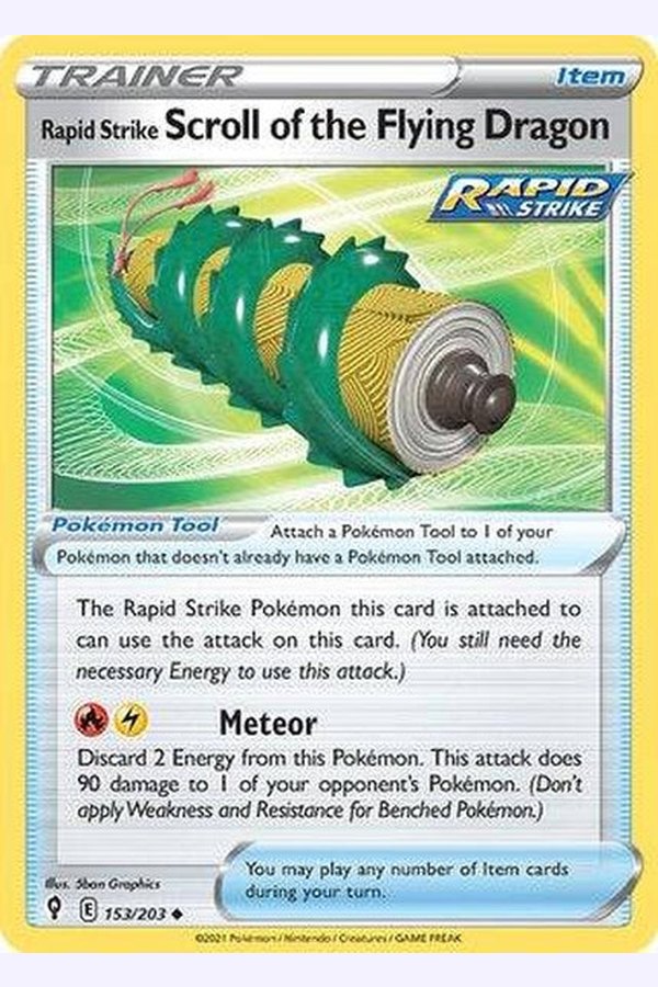 153/203 Rapid Strike Scroll of the Flying Dragon - Uncommon Reverse Holo - Collectible Madness