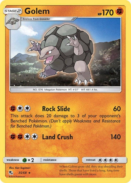 35/ 68 Golem - Rare Reverse Holo - Collectible Madness