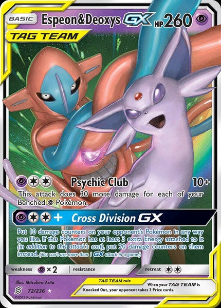 072/ 236 Espeon & Deoxys-GX - Ultra Rare - Collectible Madness