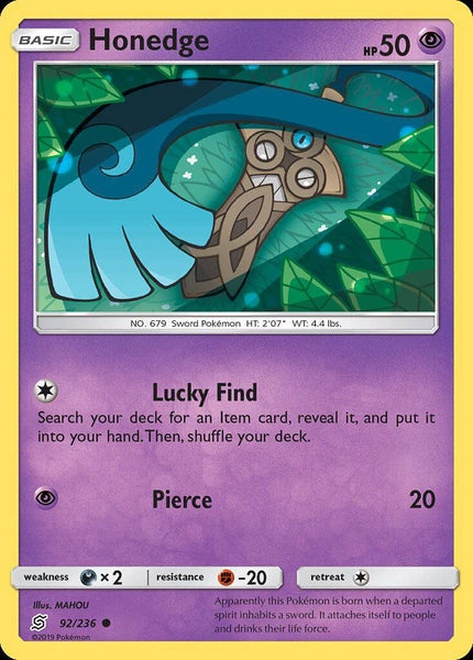 092/ 236 Honedge - Common Reverse Holo - Collectible Madness