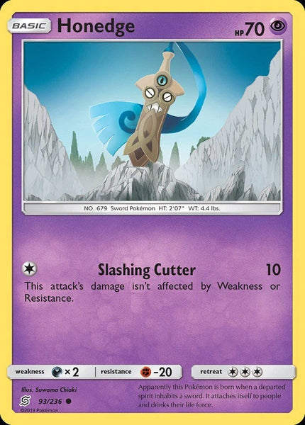 093/ 236 Honedge - Common Reverse Holo - Collectible Madness