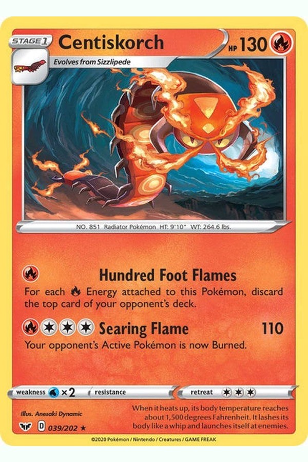 039 / 202 Centiskorch - Rare - Collectible Madness