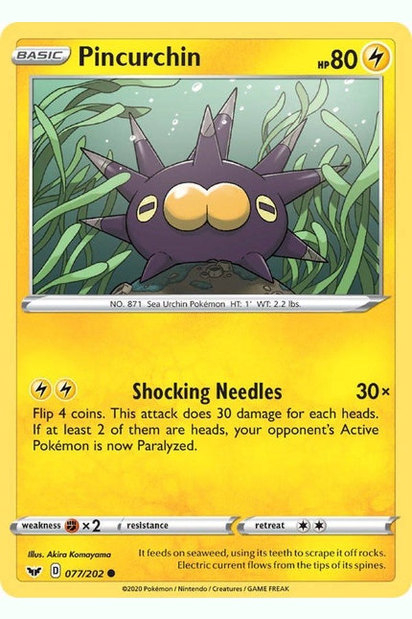 077 / 202 Pincurchin - Common Reverse Holo - Collectible Madness