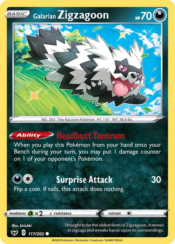 117 / 202 Galarian Zigzagoon - Common - Collectible Madness