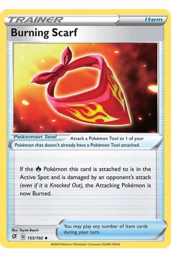 155 / 192 Burning Scarf - Uncommon Reverse Holo - Collectible Madness