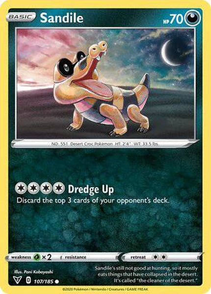 107/185 Sandile - Common - Collectible Madness