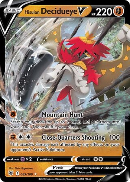 083/189 Hisuian Decidueye V - Rare Holo V - Collectible Madness