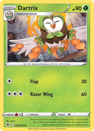 020/189 Dartrix - Uncommon - Collectible Madness