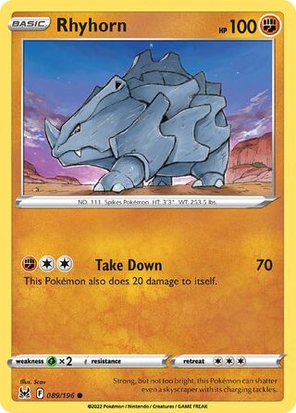 089/196 Rhyhorn - Common