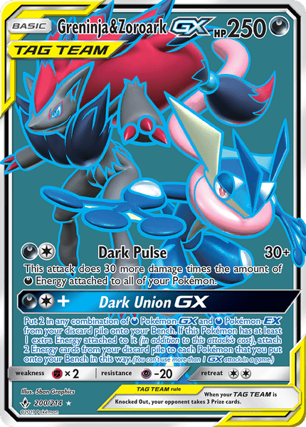 200 / 214 Greninja & Zoroark-GX - Ultra Rare - Collectible Madness