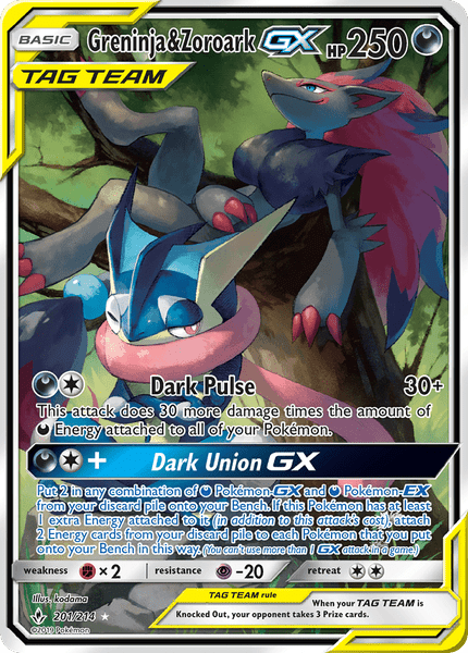 201 / 214 Greninja & Zoroark-GX - Ultra Rare - Collectible Madness