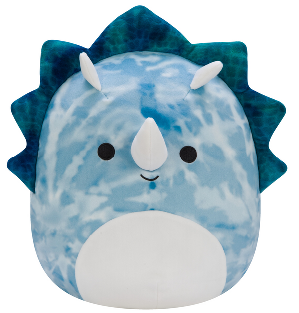 SQUISHMALLOWS 16" Blue Tie Dye Triceratops Solid - Collectible Madness