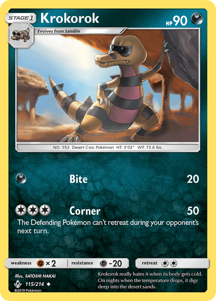 115 / 214 Krokorok - Common Reverse Holo - Collectible Madness