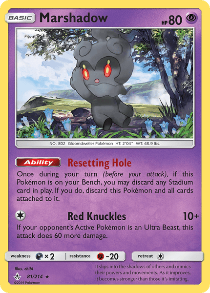 081 / 214 Marshadow - Rare Holo Reverse Holo - Collectible Madness