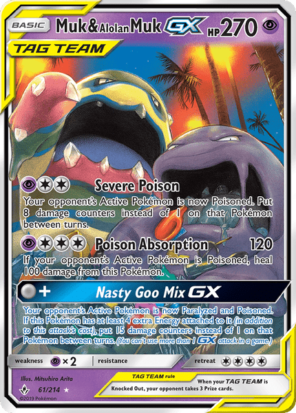 061 / 214 Muk & Alolan Muk-GX - Ultra Rare - Collectible Madness
