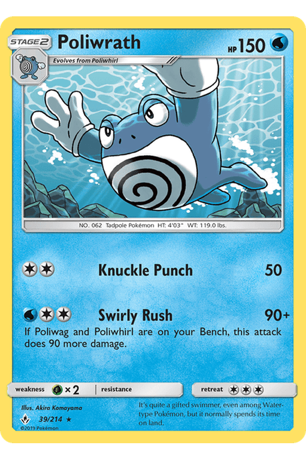 039 / 214 Poliwrath - Rare Reverse Holo - Collectible Madness