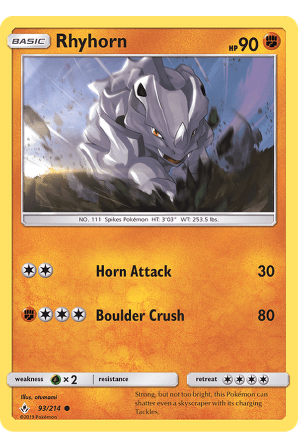 093 / 214 Rhyhorn - Common Reverse Holo - Collectible Madness