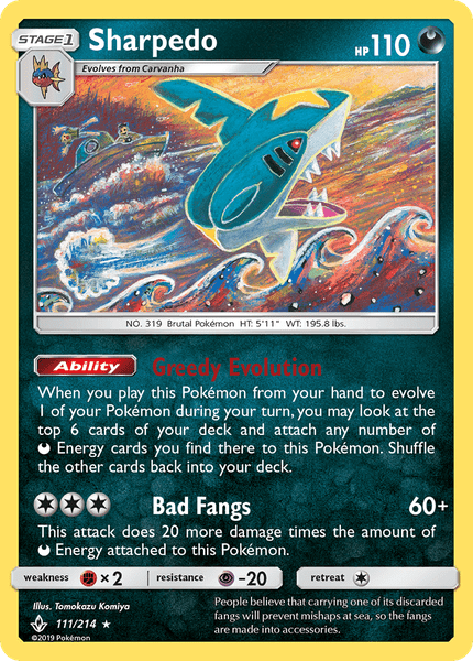 111 / 214 Sharpedo - Rare - Collectible Madness