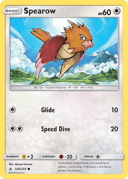 145 / 214 Spearow - Common Reverse Holo - Collectible Madness