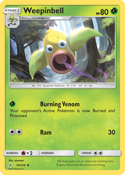 014 / 214 Weepinbell - Uncommon Reverse Holo - Collectible Madness